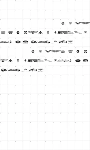 Mapa de caracteres da fonte Famous Car 1