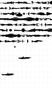 Mapa de caracteres da fonte Famous Spaceships