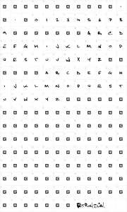 Mapa de caracteres da fonte Fatboy Slim