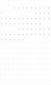 Mapa de caracteres da fonte Fatty Heart Filled