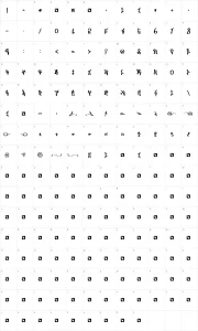 Mapa de caracteres da fonte FD Wordplay