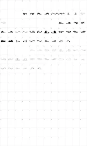 Mapa de caracteres da fonte Felicity