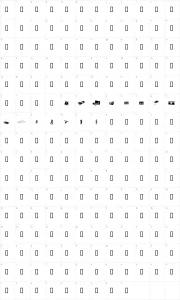 Mapa de caracteres da fonte Fenotype Dings