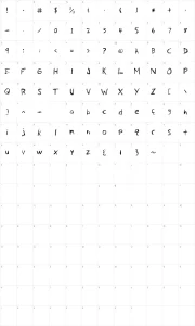 Mapa de caracteres da fonte Fh Faith