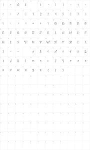 Mapa de caracteres da fonte Fh Scribble