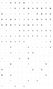Mapa de caracteres da fonte FIFA Welcome