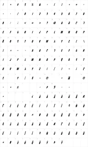 Mapa de caracteres da fonte Fight This