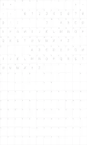 Mapa de caracteres da fonte Filament font