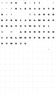 Mapa de caracteres da fonte Final Gambit