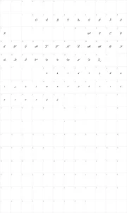 Mapa de caracteres da fonte Fire on the Mountain