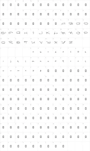 Mapa de caracteres da fonte First Impressions