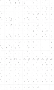Mapa de caracteres da fonte First Lyrics