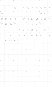 Mapa de caracteres da fonte Firty