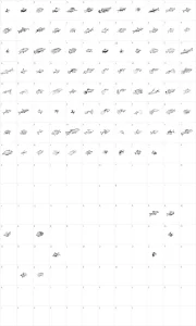Mapa de caracteres da fonte Fishing