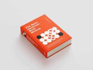 Flat Spine Hardcover Book Mockup