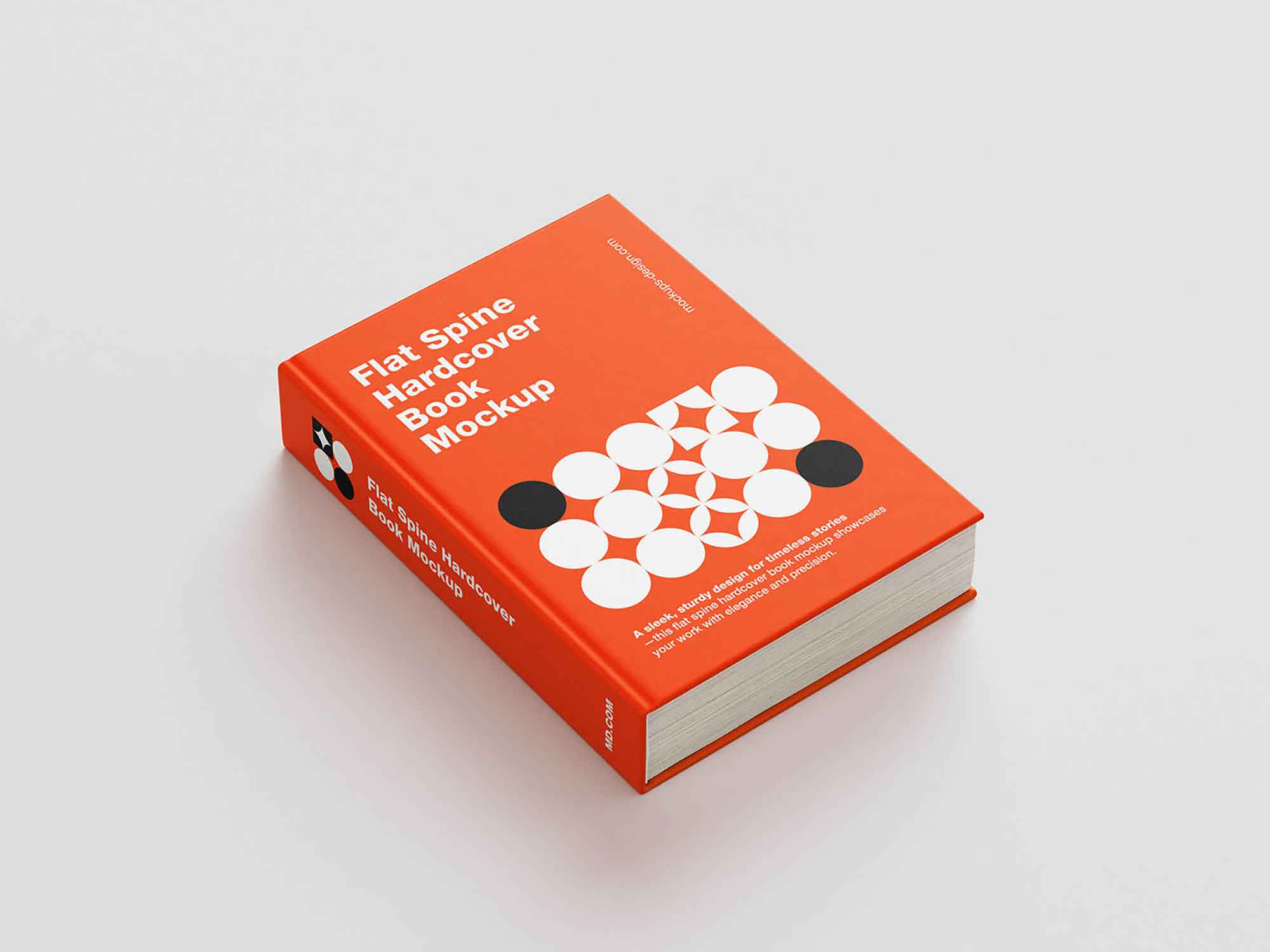 Flat Spine Hardcover Book Mockup