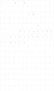 Mapa de caracteres da fonte Flex Display