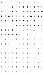 Mapa de caracteres da fonte Flower Bold