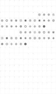 Mapa de caracteres da fonte Flowers ST