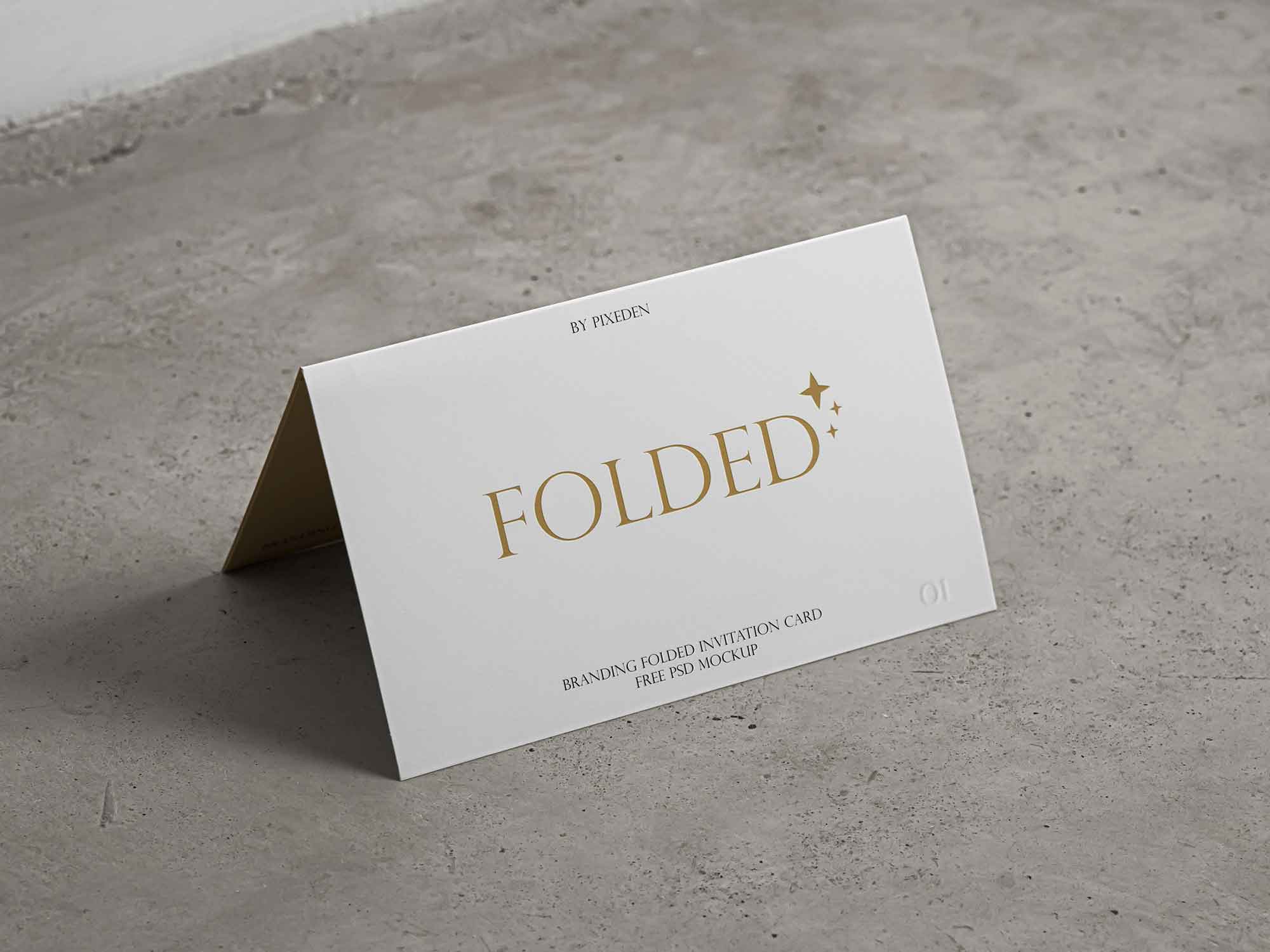 Folded Invitation Card Mockup
