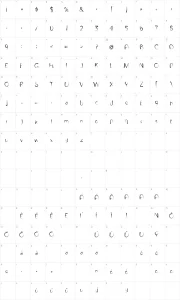 Mapa de caracteres da fonte FontPenetration