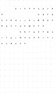 Mapa de caracteres da fonte Forever 7eventy