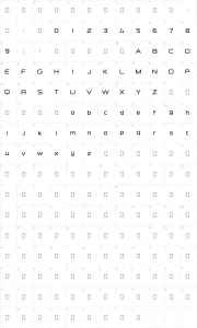 Mapa de caracteres da fonte Formation Sans