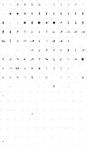 Mapa de caracteres da fonte Fotograami Flower