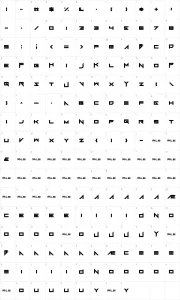 Mapa de caracteres da fonte FoughtKnight