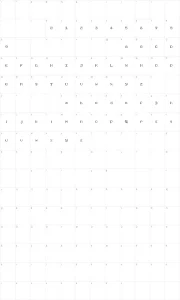 Mapa de caracteres da fonte Found Receipt