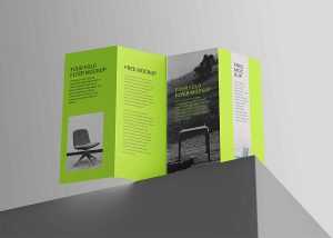 Four Fold Flyer Mockup