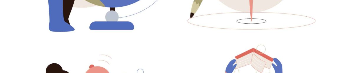 Four School Illustrations