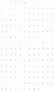 Mapa de caracteres da fonte Fox in the snow