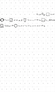 Mapa de caracteres da fonte Frames 'n Riboons