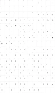 Mapa de caracteres da fonte Franz Kafka