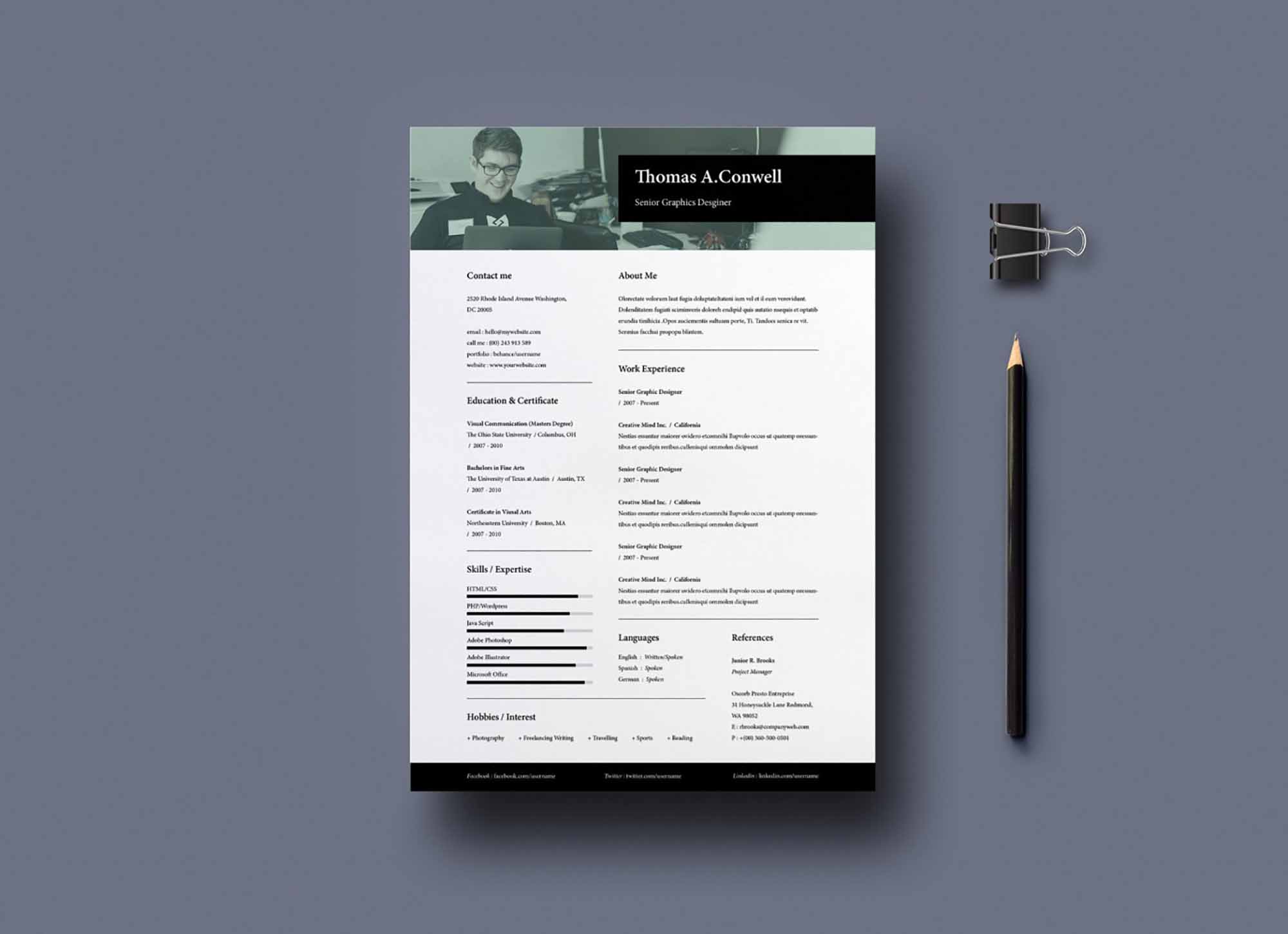 Free A4 and US Resume Template (IND)