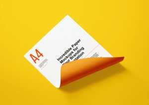 Free A4 Paper Letter Mockup PSD