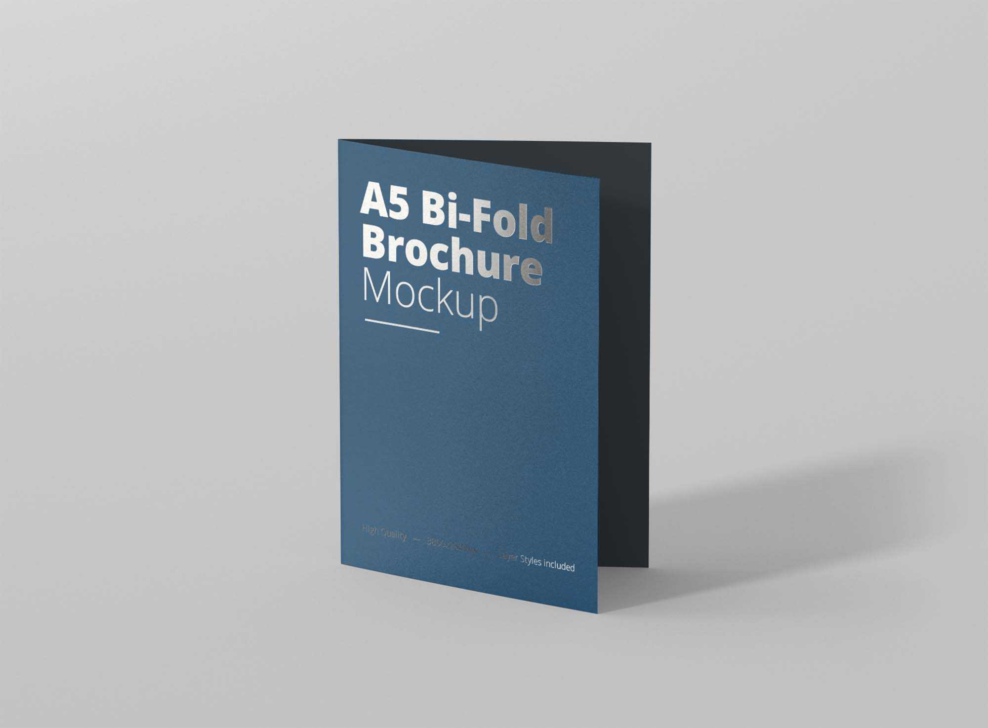 Free A5 Bi-Fold Brochure Mockup (PSD)