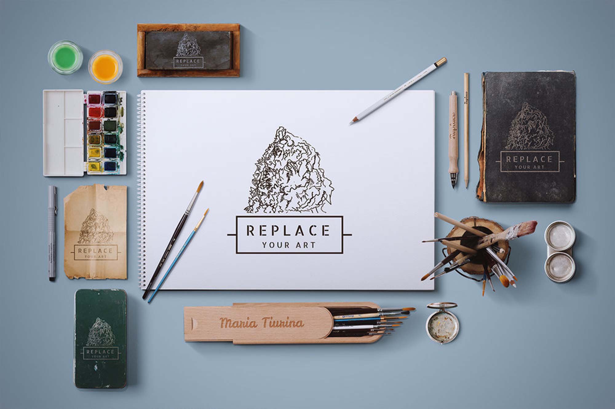 Free Art Equipments Mockups (PSD)