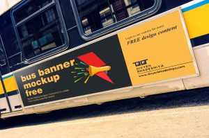Free Bus Banner Mockup (PSD)