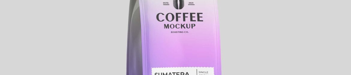 Free Coffee Pouch Package Mockup (PSD)