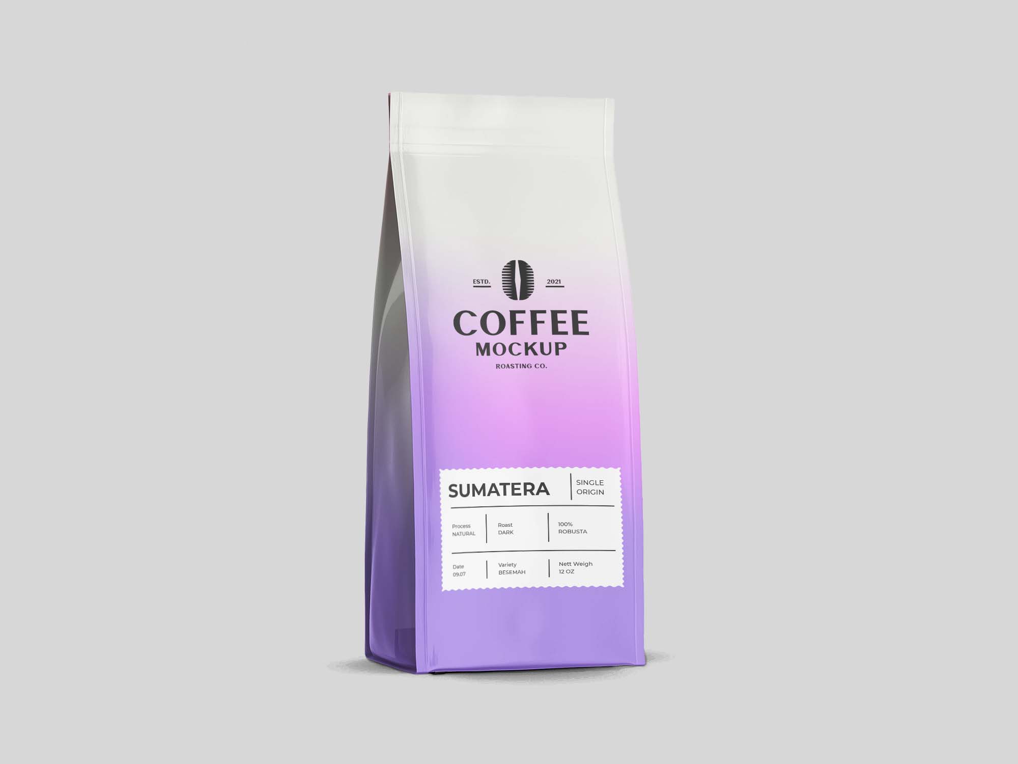 Free Coffee Pouch Package Mockup (PSD)