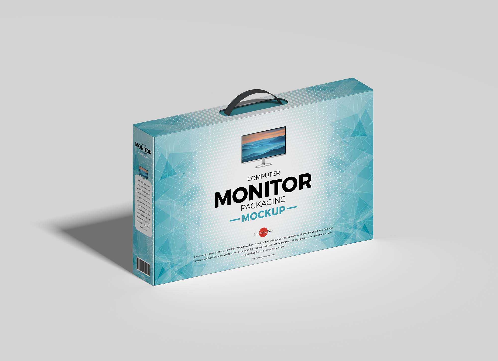 Free Computer Monitor Packaging Mockup (PSD)