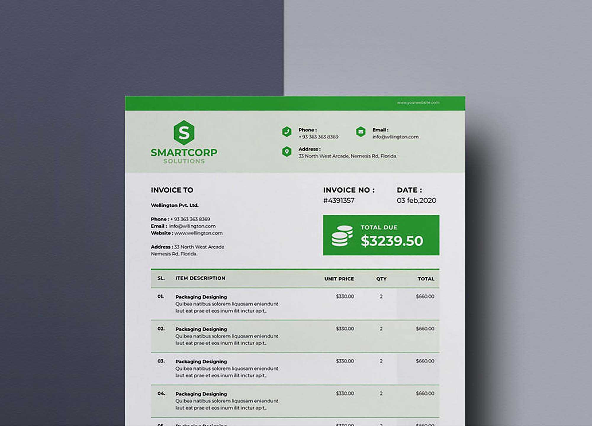 Free Corporate Invoice Template (IND)