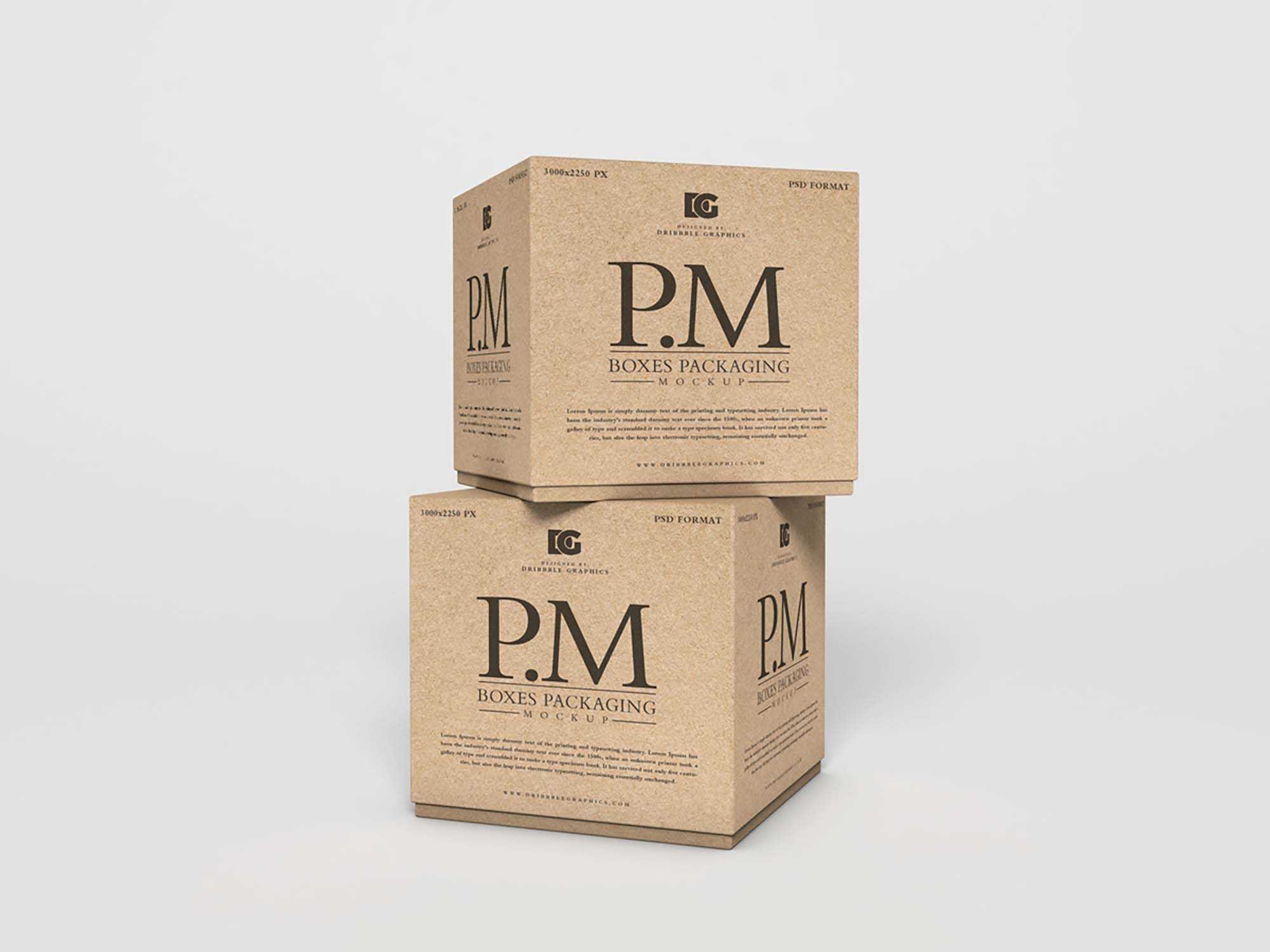 Free Craft Boxes Mockup (PSD)