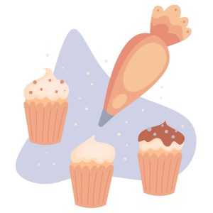 Free Cupcake Decorating Illustration