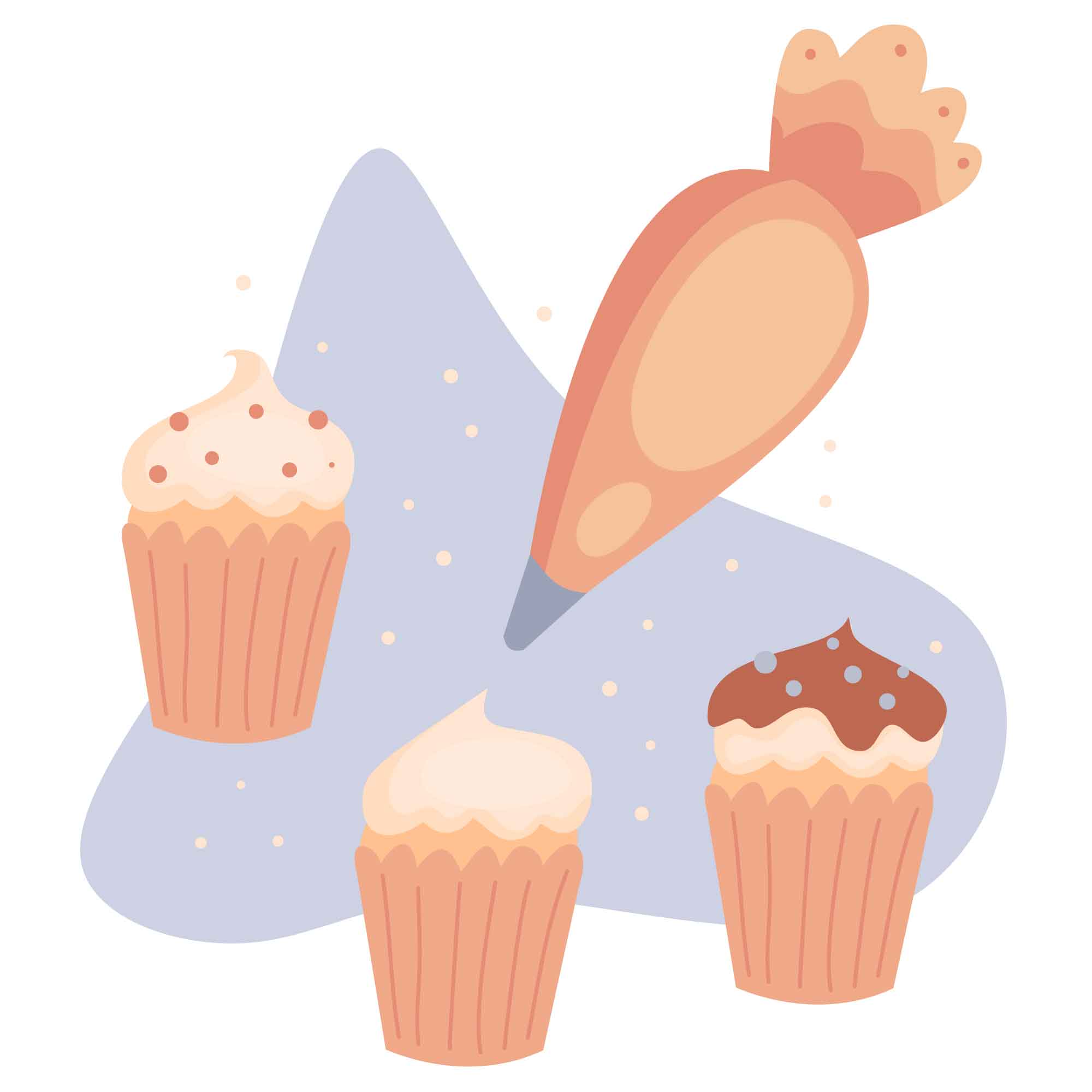 Free Cupcake Decorating Illustration