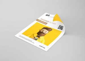 Free Curly Paper Flyer Mockup (PSD)