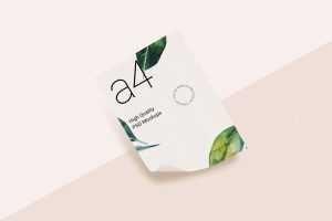 Free Curved A4 Paper Mockup (PSD)