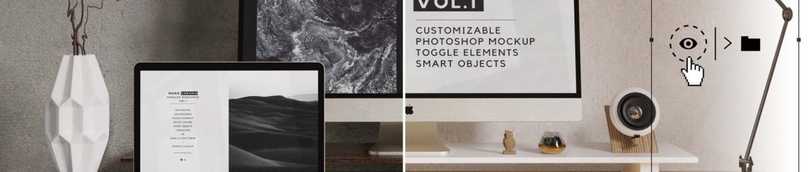 Free Customizable Workspace Mockup (PSD)